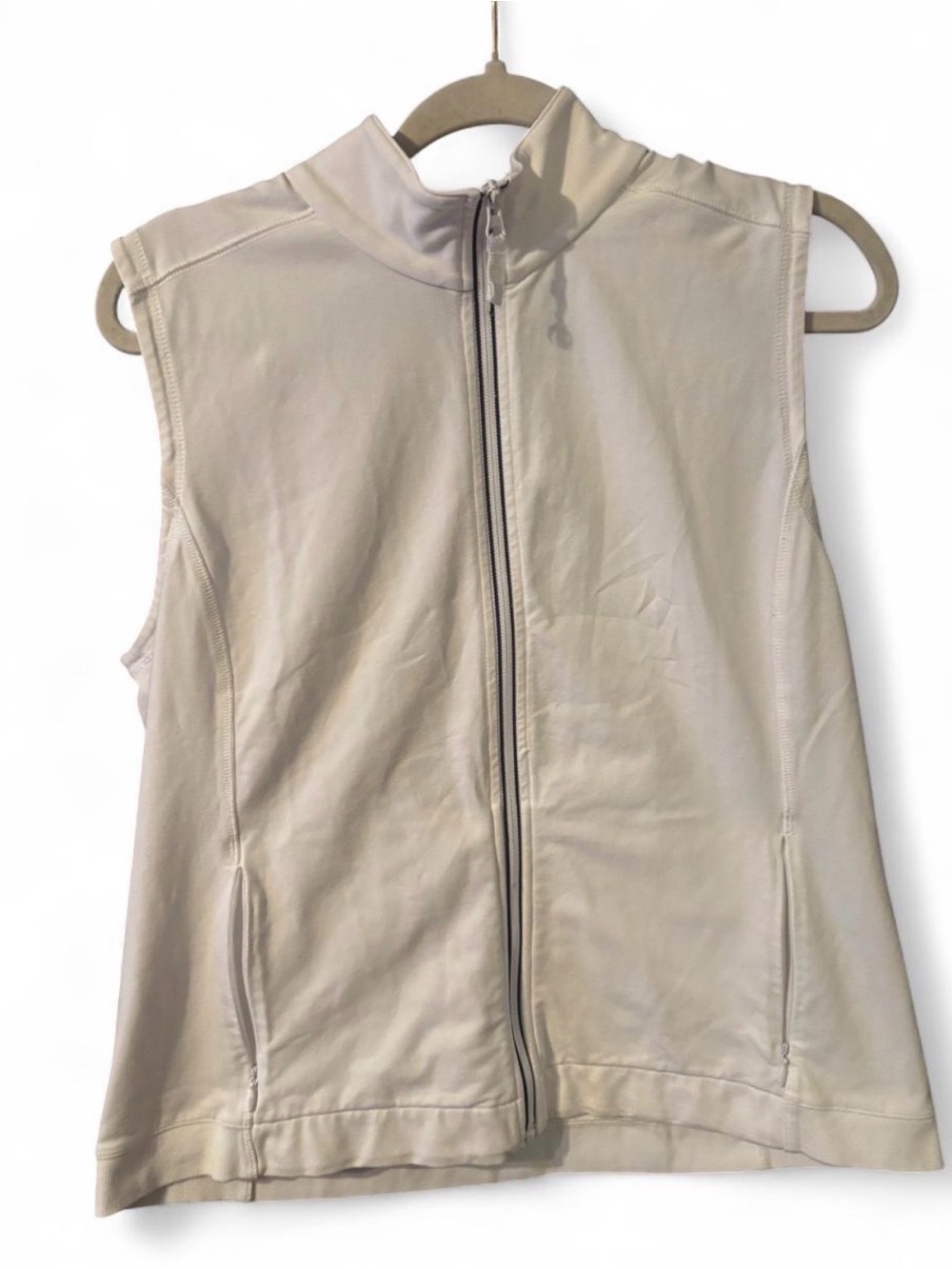 T by Talbots White Zip-up Athletic Vest in size L